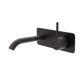 Kaya Up Basin/Bath Wall Fienza Mixer Set 160mm Outlet Set Rectangular Plate - Matte Black/Matte Black